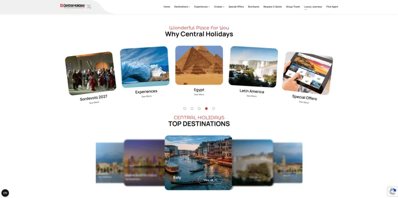 Central Holidays — product screenshot