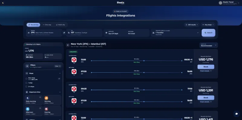 Sabre GDS flight booking engine — product screenshot